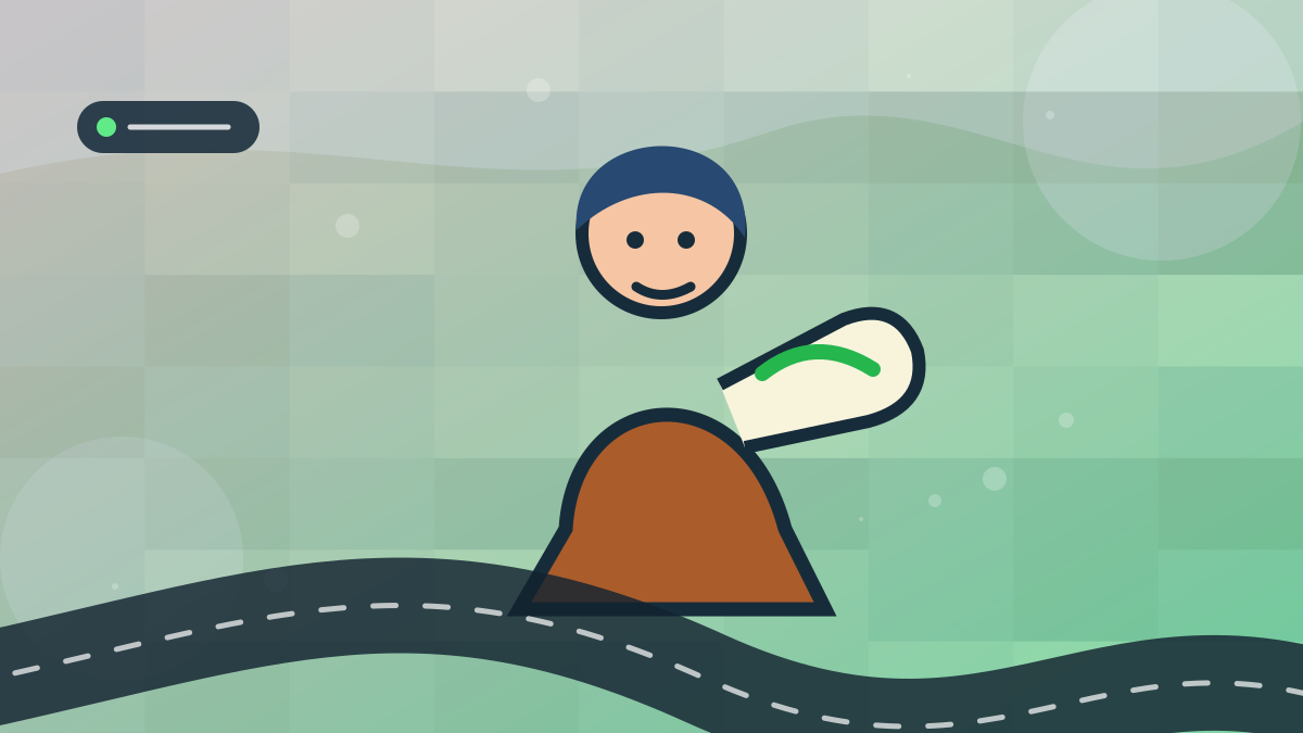 Illustration depicting a Taiwanese food delivery driver: Characters engaged in food delivery work and a media literacy scenario, corresponding to the article “FB Novel Translation Scam.”